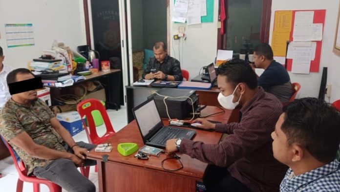 tersangka kasus penembakan di Indrapuri diperiksa di Polda Aceh. Foto: Dok Polda Aceh