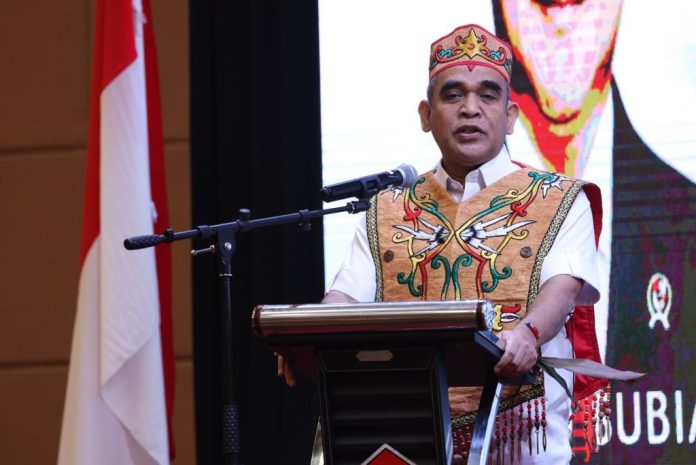Sekjen Partai Gerindra Ahmad Muzani, Rabu (1/2/2023) di Palangkaraya mengatakan mereka ingin melanjutkan program pembangunan yang dilakukan oleh Jokowi, termasuk IKN Nusantara di Kaltim. Foto: Dok. Humas Gerindra.