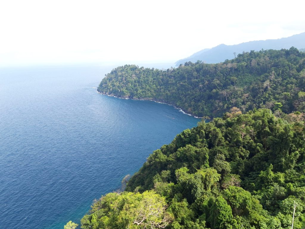 Goh Cumok, puncak tertinggi Pulo Breuh menawarkan pemandangan tiada tara yang terhampar begitu alami. Foto: Komparatif.ID/Muhajir Juli.
