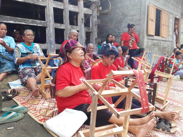 Di Huta Nagodang, keahlian menenun ulos diwariskan dari generasi ke generasi. Pun demikian, semakin banyak generasi muda yang tidak lagi berminat mengulos. Foto: Komparatif.id/Muhajir Juli.