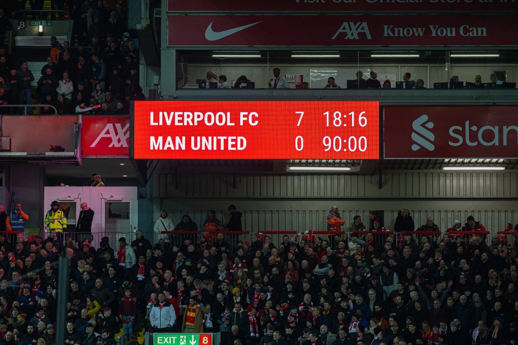 Liverpool sukses melumat MU tujuh gol tanpa balas dalam lanjutan Liga Inggris, Senin (6/3/2023). Foto: Liverpool.