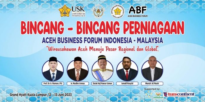 ABF Indonesia-Malaysia gelar Bincang-Bincang Perniagaan dengan tema "Wirausahawan Aceh Menuju Pasar Regional dan Global". Kegiatan tersebut akan dilaksanakan di Hotel Grand Hyatt, Kuala Lumpur, Malaysia, Senin-Selasa (12-13/6/2023). Foto: ABF for Komparatif.ID.