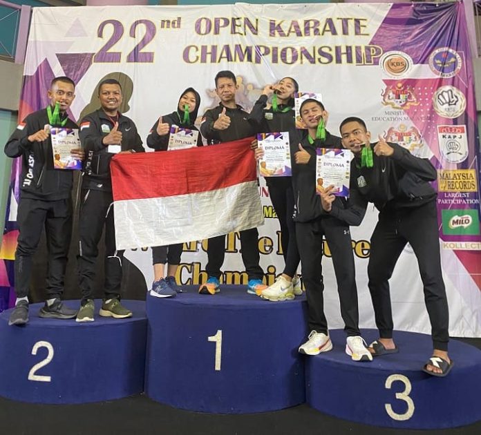 Lima atlet binaan KONI Aceh berhasil merebut 5 medali di ajang Kejuaraan Internasional Milo Open Championship Malaysia 2023, Kuala Lumpur. Foto: Ho for Komparatif.ID.