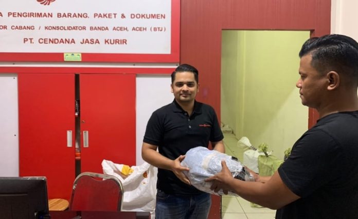 Kurir ganja (AA) asal Medan berhasil ditangkap Ditresnarkoba Polda Aceh di Lamdingin, Kuta Alam, Banda Aceh. Foto: Ho for Komparatif.ID.