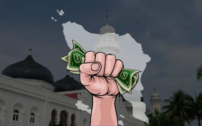 Upah minimun Aceh Upah Minimum Provinsi (UMP) Aceh 2024 menjadi Rp3.460.672, naik 1,39 persen dibandingkan UMP 2024. Ilustrasi: Komparatif.ID.