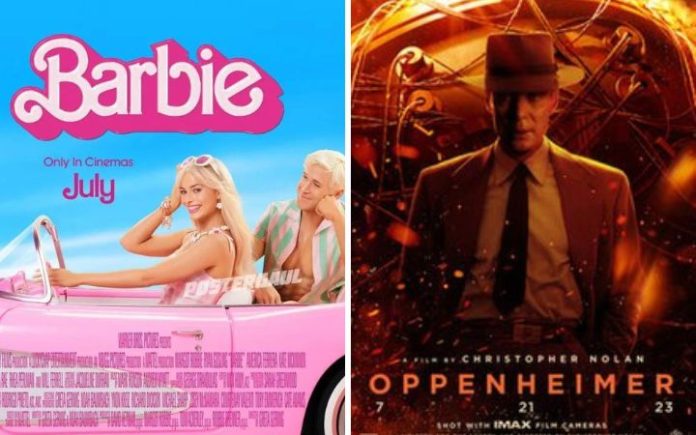 Ini dia daftar lengkap nominasi Golden Globes 2024, Barbie dan Oppenheimer memimpin dengan masing-masing sembilan dan delapan nominasi untuk kategori film, dan Succession dengan 9 nominasi untuk kategori televisi. , Poster film Barbie dan Oppenheimer. Foto: Warner Bros. Pictures & Universal Pictures.