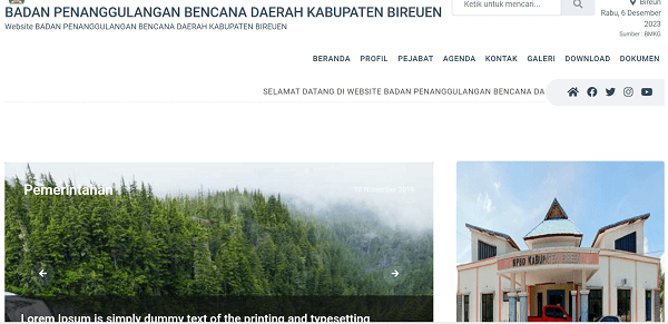 website BPBD Bireuen
