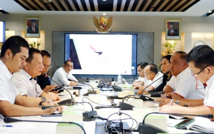 Uji Coba Venue PON 2024 Dimulai Juni Mendatang Pj Gubernur Aceh Achmad Marzuki pada rapat koordinasi Panitia Besar (PB) PON 2024 wilayah Aceh dan Sumatra Utara di Gedung KONI Pusat, Jakarta, pada Senin (29/1/2024). Foto: KONI.