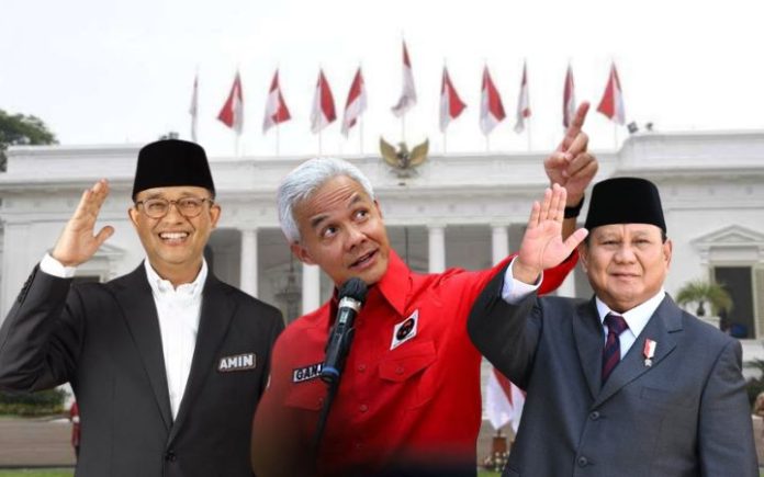Jadwal dan Link Live Streaming Debat Capres Ketiga Dari Kiri: Anies Rasyid Baswedan, Ganjar Pranowo, Prabowo Subianto. Foto: Diolah dari berbagai sumber.