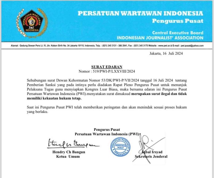 Ketua Umum PWI Pusat