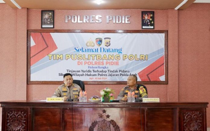 Puslitbang Polri Teliti Kasus Pidana Siber di Pidie Foto: Humas Polres Pidie.