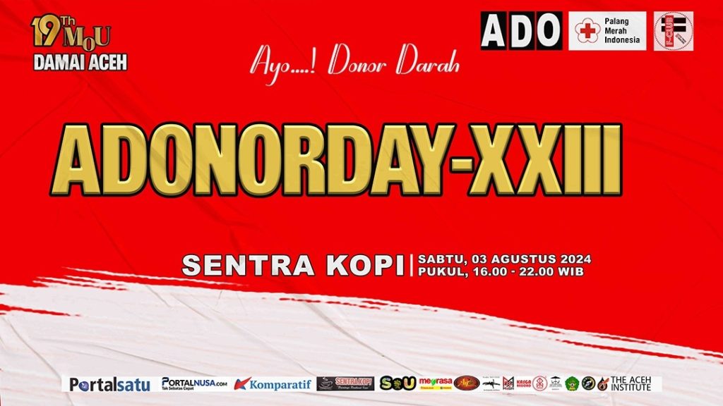ADONORDAY Gelar Donor Darah di Sentra Kopi ADONORDAY gelar donor darah di Sentra Kopi Lambhuk. Foto: HO for Komparatif.ID.