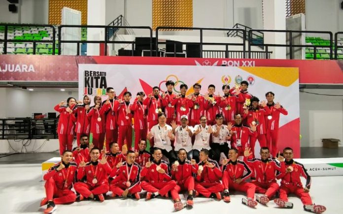Debut PON, Tim Barongsai Aceh Rebut 5 Medali Tim barongsai Aceh rebut lima medali dari 10 nomor yang dipertandingkan di PON XXI Aceh-Sumut 2024. Foto: HO for Komparatif.ID.