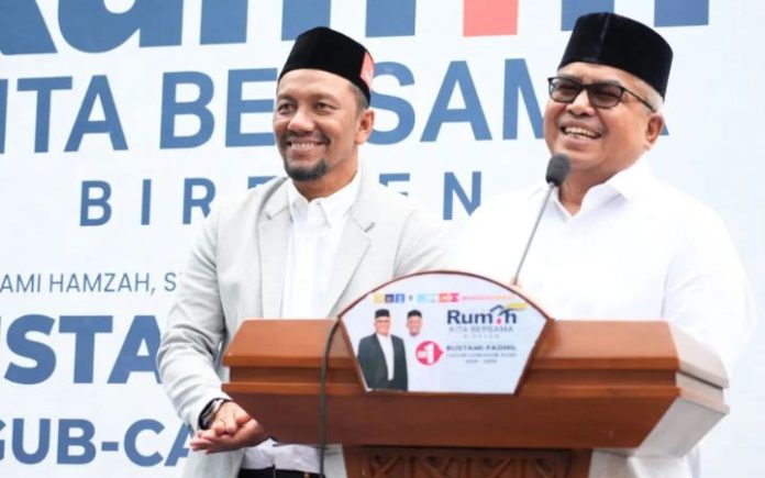 Membedah Visi-Misi Bustami-Fadhil Rahmi Untuk Aceh Baru Cagub-Cawagub Aceh nomor urut 1 Bustami Hamzah-M. Fadhil Rahmi pada peresmian Rumah Kita Bersama (RKB) Bireuen. Foto: instagram Fadhil Rahmi.