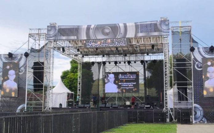 Konser Bondan Prakoso di lapangan Sudirman, Lhokseumawe resmi dibatalkan. Foto: Ajnn.