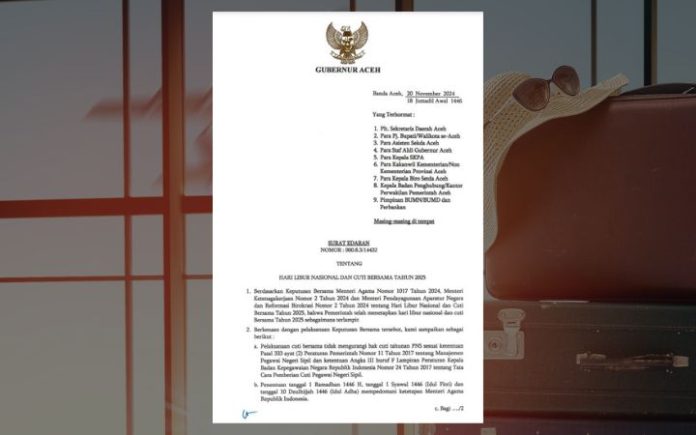 Liburan Ini Jadwal Libur Ramadan & Idulfitri untuk ASN Pemerintah Aceh