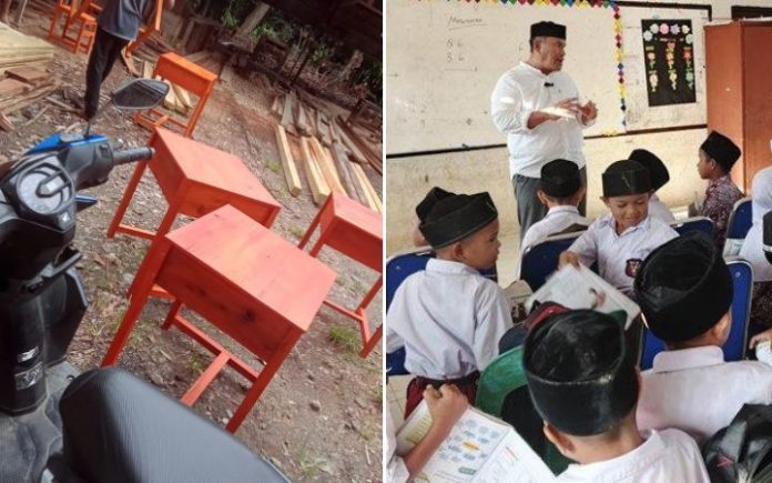 Ahmad Dadek Tuntaskan Masalah Meja & Kursi SDN 9 Gampong Kumba Mobiler Baru SDN 9 Bandar Dua Siap Dipakai