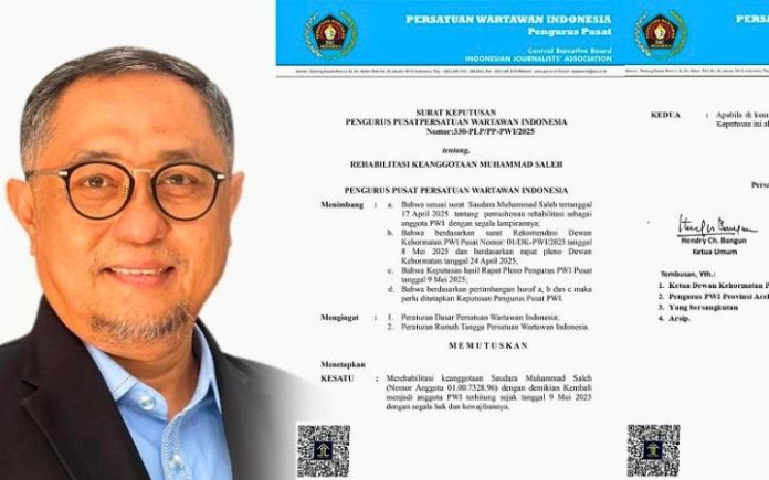 PWI Pulihkan Keanggotaan Muhammad Saleh