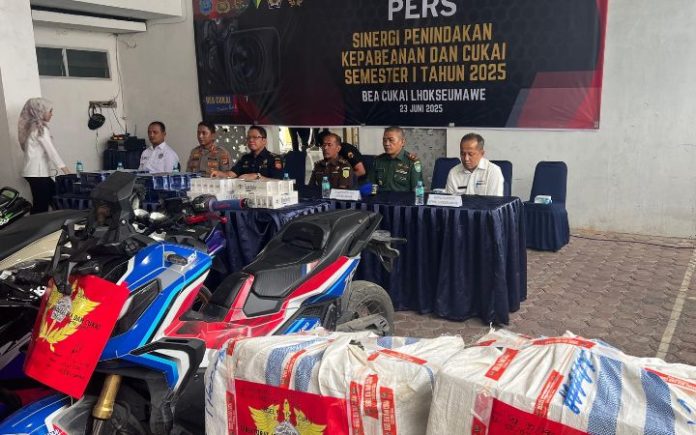 Bea Cukai Lhokseumawe Sita 1,1 Ton Narkoba dan Barang Impor Ilegal