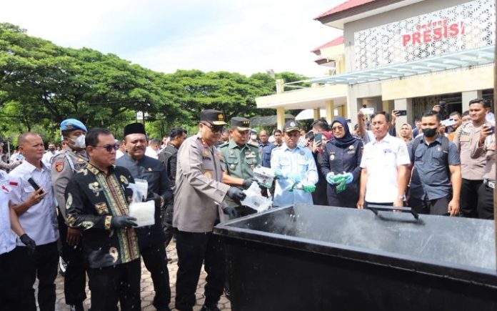 Polda Aceh Musnahkan 773 Kilogram Barang Bukti Narkotika