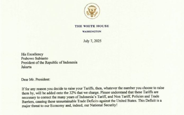 Surat Trump untuk Prabowo Trump Ancam Tambah Tarif Impor hingga 32 Persen, Indonesia Diminta Tak Melawan