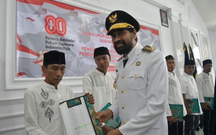 GUb Aceh Mualem 5.480 Napi di Aceh Dapat Remisi, Puluhan Langsung Bebas