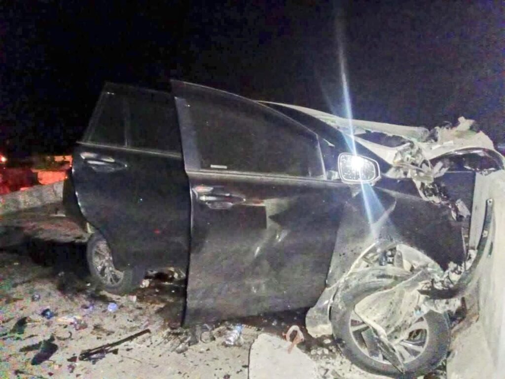 kecelakaan di ruas tol padang tiji-seulimum