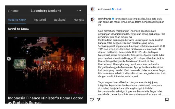 Ini Respon Sri Mulyani Usai Rumahnya Dijarah OTK