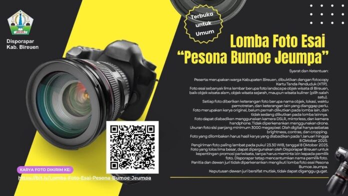 Disporapar Bireuen Gelar Lomba Foto Essay, Berhadiah Jutaan Rupiah