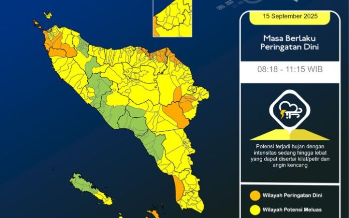 Beberapa Wilayah di Aceh Diprediksi Alami Hujan Lebat Hari Ini