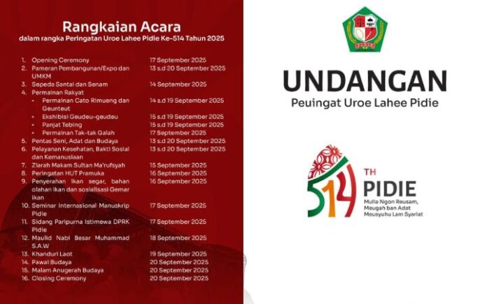 susunan acara Hari Jadi Pidie Penetapan Hari Jadi Pidie Berdasarkan Kajian Sejarah