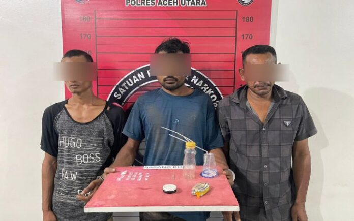 Sabu Aceh Utara Polisi Tangkap 3 Pria di Aceh Utara, Sita 15 Paket Sabu Siap Edar