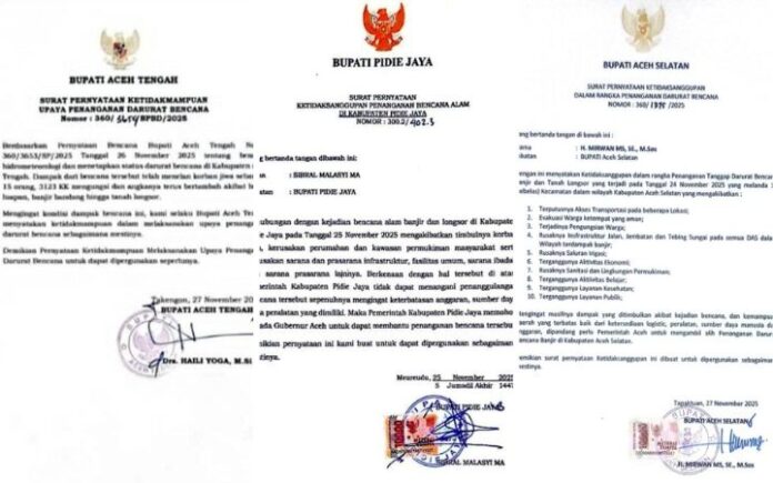 3 Bupati di Aceh Nyerah, Minta Pemerintah Aceh Ambil Alih Penanganan Banjir