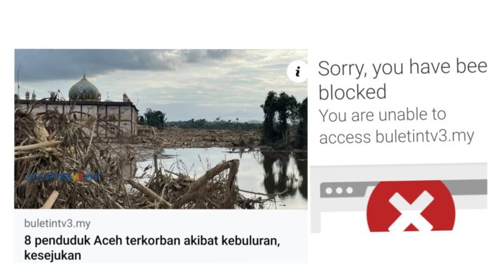 Berita TV3 Malaysia tentang Korban Banjir Aceh Diblokir di Indonesia