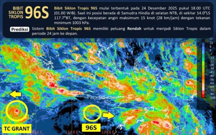 BMKG: Bibit Siklon Tropis Baru Terpantau di Selatan NTB