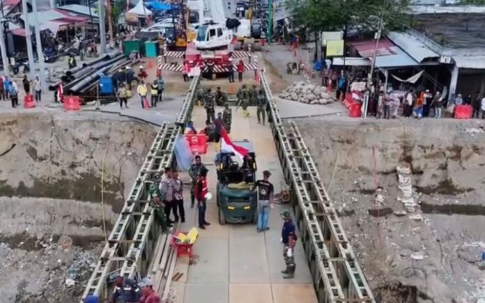 Jembatan Bailey Kutablang Rampung 98 Persen, Tersisa Pemasangan Lantai Jembatan Bailey Kutablang Sudah Bisa Dilalui