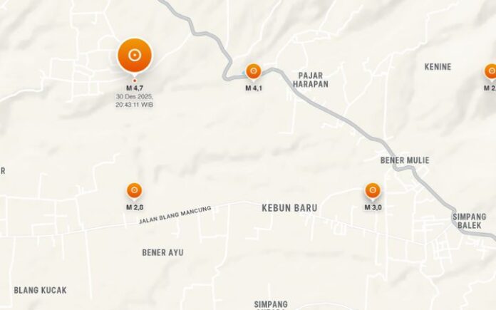 Bener Meriah Diguncang 4 Kali Gempa dalam Satu Malam