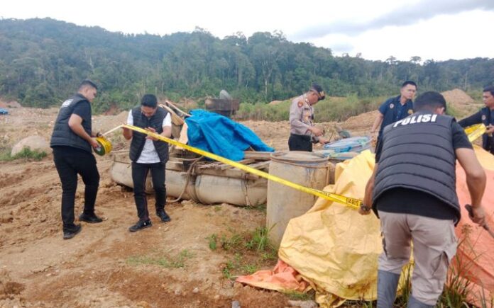 Tambang Emas Ilegal di Geumpang Dibongkar, Polisi Amankan Drum Solar