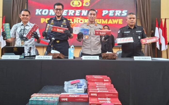 Polisi Sita Ratusan Bungkus Rokok Ilegal di Uteunkot Lhokseumawe