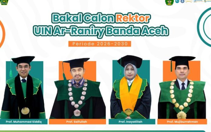 Ini 4 Bakal Calon Rektor UIN Ar-Raniry Periode 2026–2030
