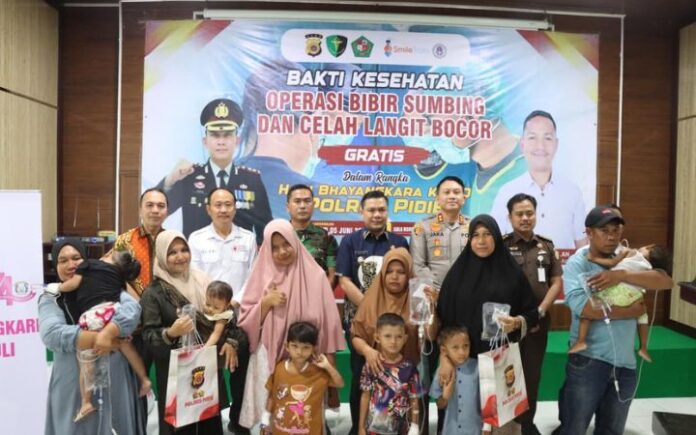 Polres Pidie Fasilitasi Operasi Gratis bagi 32 Pasien Bibir Sumbing