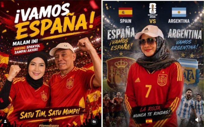 bang wandy Kak Tia, Irwandi, Steffy Dukung Spanyol