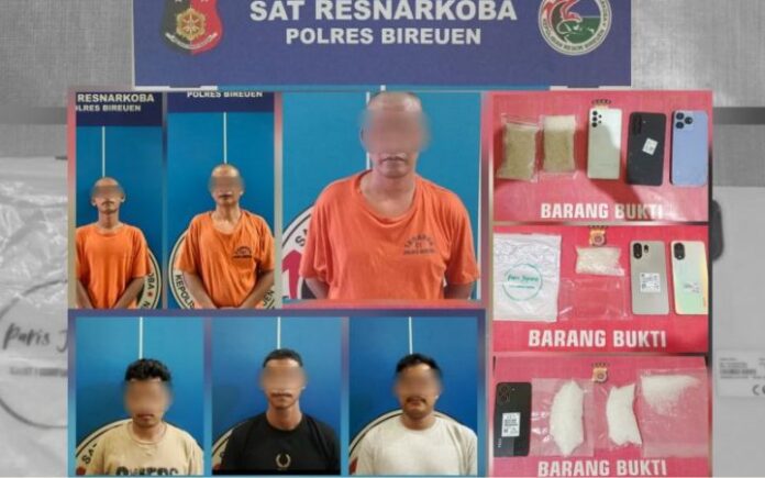 6 Pengedar Sabu Diringkus Polisi di Bireuen