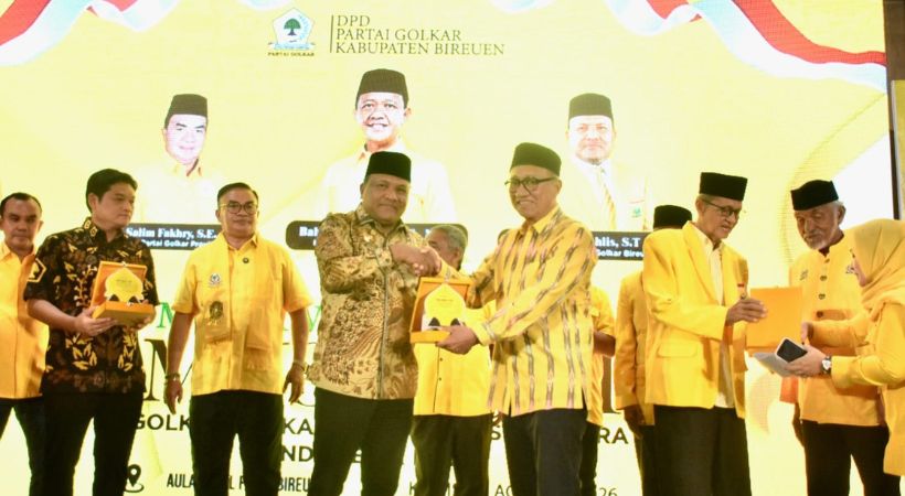 Bupati Mukhlis Hadiri MUSDA VII Golkar Bireuen, Dorong Kepengurusan Tetap Solid