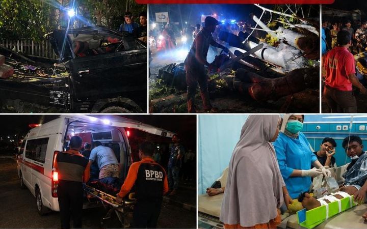 Pohon Tumbang Timpa Kendaraan di Pidie, 7 Orang Meninggal Dunia