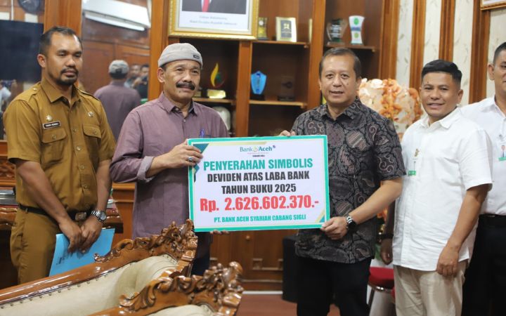 Pemkab Pidie Terima Dividen Bank Aceh Rp2,62 Miliar