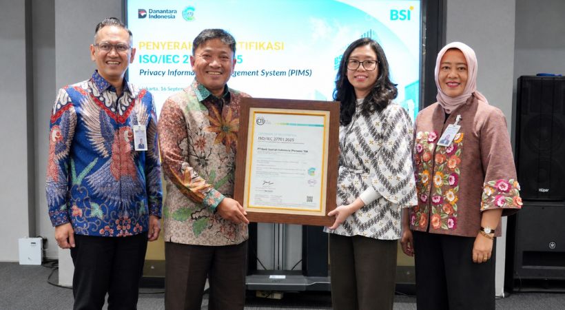 BSI Jadi Bank Pertama di Indonesia Raih Sertifikasi ISO/IEC 27701:2025