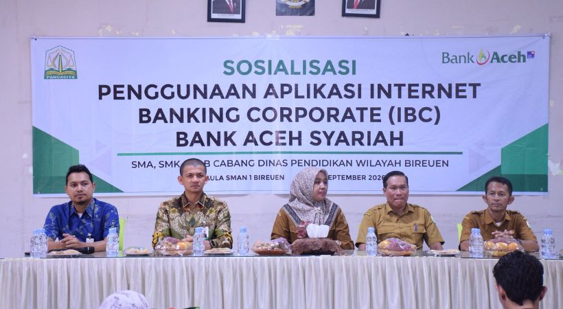 Bank Aceh Dorong Sekolah di Bireuen Manfaatkan Layanan Perbankan Digital