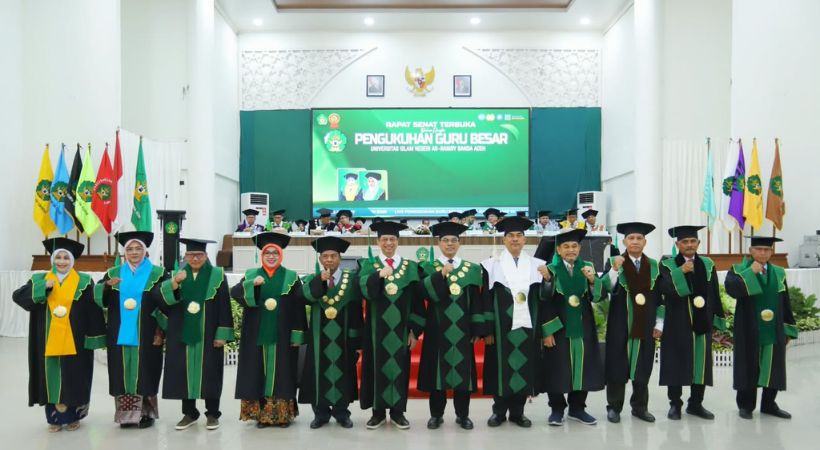 Kukuhkan 9 Profesor, UIN Ar-Raniry Kini Punya 65 Guru Besar