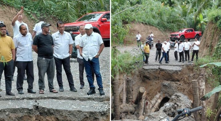 Bupati Bireuen Tinjau Jembatan Darurat yang Rusak di Kubang Itam